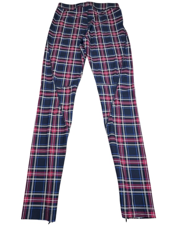 Ganni Pants - GANNI Plaid Leggings Women's Size 34 US 4 Navy Blue Red White Stretch Skinny